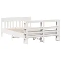 Cadre de lit sans matelas blanc 120x190 cm bois de pin massif