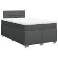 cadre de lit avec matelas Gris foncé 120x200cm Tissu