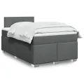 cadre de lit avec matelas Gris foncé 120x200cm Tissu