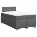 cadre de lit avec matelas Gris foncé 120x200cm Tissu