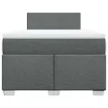 cadre de lit avec matelas Gris foncé 120x200cm Tissu