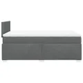 cadre de lit avec matelas Gris foncé 120x200cm Tissu