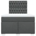 cadre de lit avec matelas Gris foncé 120x200cm Tissu