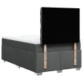 cadre de lit avec matelas Gris foncé 120x200cm Tissu