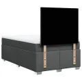 cadre de lit avec matelas Gris foncé 120x200cm Tissu