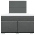 cadre de lit avec matelas Gris foncé 120x200cm Tissu