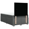 cadre de lit avec matelas Gris foncé 120x200cm Tissu