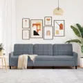 Canapé à 3 places Gris foncé 210 cm Velours