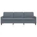 Canapé à 3 places Gris foncé 210 cm Velours