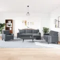 Ensemble de canapés 4 pcs avec coussins et traversins velours