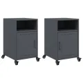 Tables de chevet 2 pcs anthracite 36x39x59 cm acier