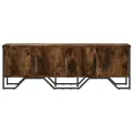 Meuble TV chêne fumé 122x34x41 cm bois d'ingénierie