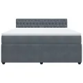 cadre de lit et matelas Gris foncé 180x200cm Velours