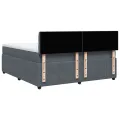 cadre de lit et matelas Gris foncé 180x200cm Velours