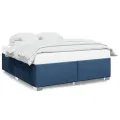Cadre de lit sans matelas bleu 180x200 cm tissu