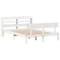 Cadre de lit sans matelas blanc 120x190 cm bois de pin massif