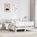 Cadre de lit avec tête de lit sans matelas blanc 120x190 cm