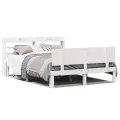 Cadre de lit avec tête de lit sans matelas blanc 120x190 cm
