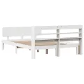 Cadre de lit avec tête de lit sans matelas blanc 120x190 cm