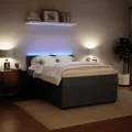 cadre de lit et matelas Gris foncé 160x200cm Velours