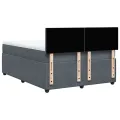 cadre de lit et matelas Gris foncé 160x200cm Velours