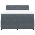 cadre de lit et matelas Gris foncé 160x200cm Velours
