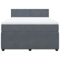 cadre de lit et matelas Gris foncé 160x200cm Velours