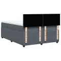 cadre de lit et matelas Gris foncé 160x200cm Velours