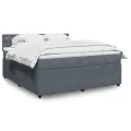 cadre de lit et matelas Gris foncé 180x200cm Velours