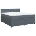 cadre de lit et matelas Gris foncé 180x200cm Velours