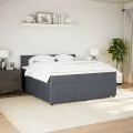 cadre de lit et matelas Gris foncé 180x200cm Velours
