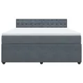 cadre de lit et matelas Gris foncé 180x200cm Velours