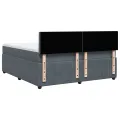 cadre de lit et matelas Gris foncé 180x200cm Velours