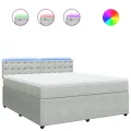 cadre de lit et matelas Gris clair 180x200cm Velours