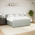 cadre de lit et matelas Gris clair 180x200cm Velours
