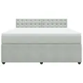 cadre de lit et matelas Gris clair 180x200cm Velours
