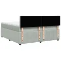 cadre de lit et matelas Gris clair 180x200cm Velours
