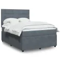 cadre de lit et matelas Gris foncé 140x200cm Velours