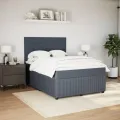 cadre de lit et matelas Gris foncé 140x200cm Velours