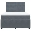cadre de lit et matelas Gris foncé 140x200cm Velours