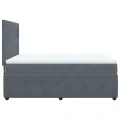 cadre de lit et matelas Gris foncé 140x200cm Velours