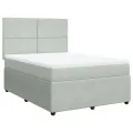 cadre de lit et matelas Gris clair 140x200cm Velours