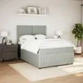 cadre de lit et matelas Gris clair 140x200cm Velours