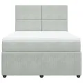 cadre de lit et matelas Gris clair 140x200cm Velours