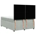 cadre de lit et matelas Gris clair 140x200cm Velours