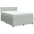 cadre de lit et matelas Gris clair 160x200cm Velours