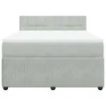 cadre de lit et matelas Gris clair 160x200cm Velours