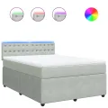 cadre de lit et matelas Gris clair 160x200cm Velours