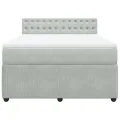 cadre de lit et matelas Gris clair 160x200cm Velours