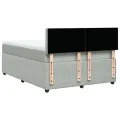 cadre de lit et matelas Gris clair 160x200cm Velours